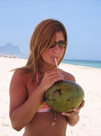 Fucking hot chick in her cheeky underwear, sipping on a cocktail like a fucking champ.