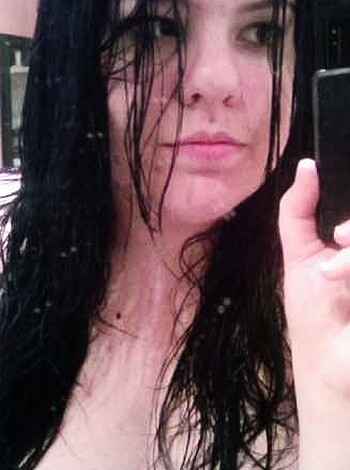 "Hey fucker, check this out! It's a picture of some hot chick who just took a fuckin' shower or maybe even masturbated on camera for ya. She ain't wearing shit but that phone she's holding, and trust me, you can see everything."
