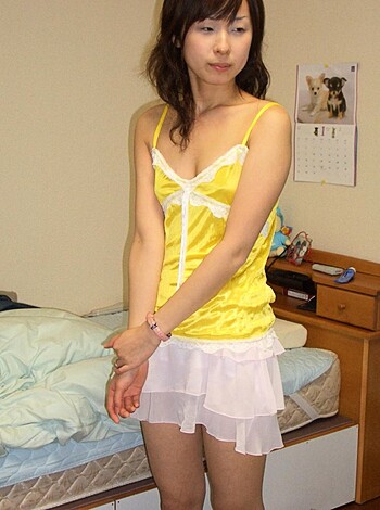 "Grab your dick, this is a blonde bimbo modeling some frilly yellow panties on her perfect ass."