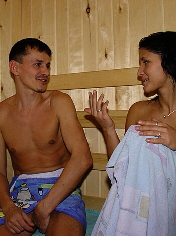 PikoTOP - young brunette fucking hard in sauna - Photo 1