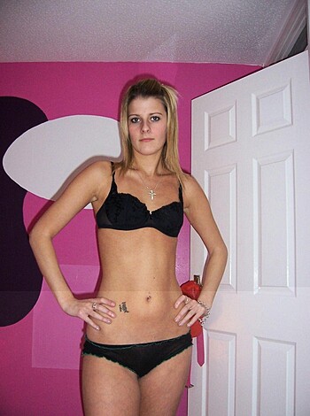 A nude bitch sportin' some panties.