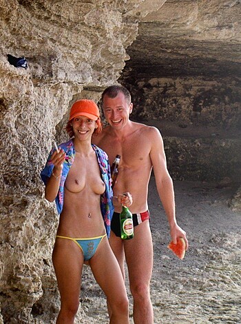 Here are two nude fuckers having sex against a fucking rockscape.