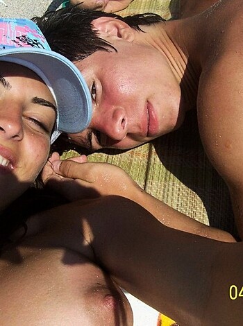 Fuckin’ two naked chicks, covered in fuckin’ sand an’ shit, laid out on some fuckin' beach.