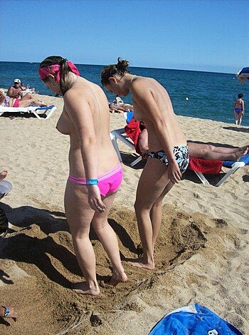"Bitches on some sunshine tits fucking sand dick."
