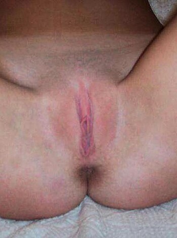 Sweet Blonde shows her Shaved Pussy - Photo 1
