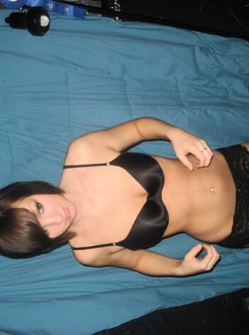 "This chick is rockin' some skimpy ass bikini with a matching pair of black lace panties, bro."