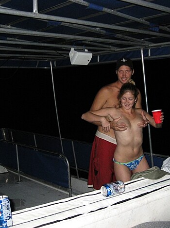 Here's the fucking picture of some bitch naked and chilling on a goddamn boat.