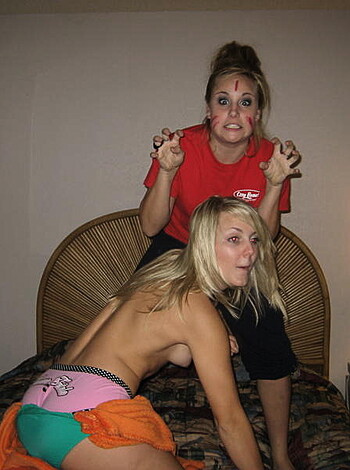 "Getting pounded by a chick with a fucking wig on in some slutty shit while she's all up on her hands and shit, am I right?"