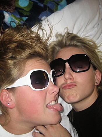 "Two bitches lickin' each other's pussies, gettin' freaky on da mattress."