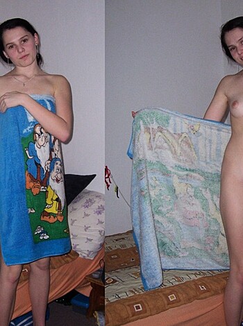 """
A fucking hot nude bitch with her pussy covered by a bath towel.
"""