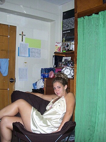 Look at this fucking picture, dumbass. It's a goddamn chick in a goddamn white dress lying her ass off on some goddamn bed.