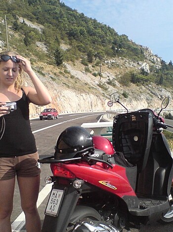 Here's a limiter: A selfie-taking bitch posing with her bike, in fucking thirty words or less.