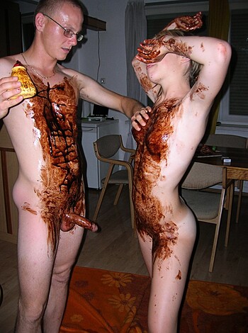 F*ck me raw, motherf*cker! These two chocoholics are getting down and dirty, completely nude except for their sweet cocoa coating.