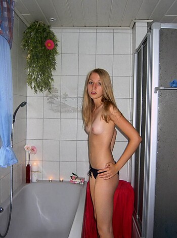 Russian blonde with small tits - Photo 35