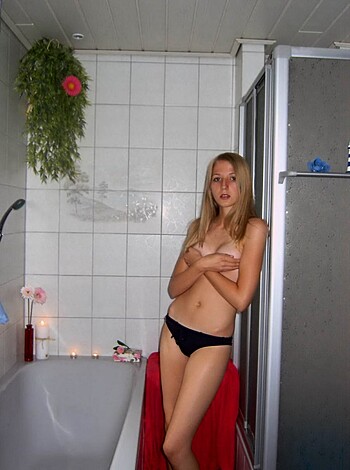 Russian blonde with small tits - Photo 39
