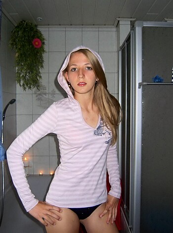 Russian blonde with small tits - Photo 46