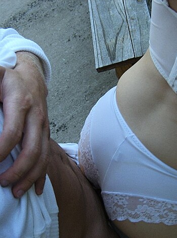 Gilr in underwear outdoor - Photo 36