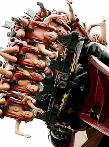 Vulgar description: "Tits and ass everywhere! Fuckin' sluts on a fucking ride, flashin' their titties for all to see."
