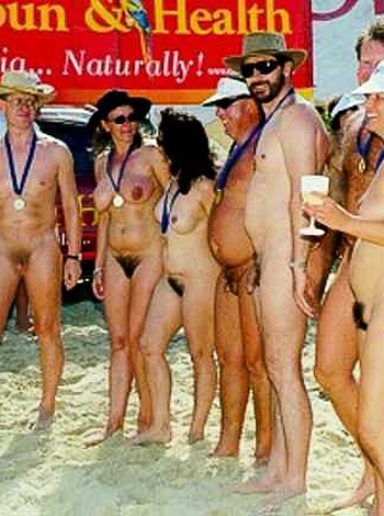 Fucking group of fucking naked assholes on a goddamn beach.
