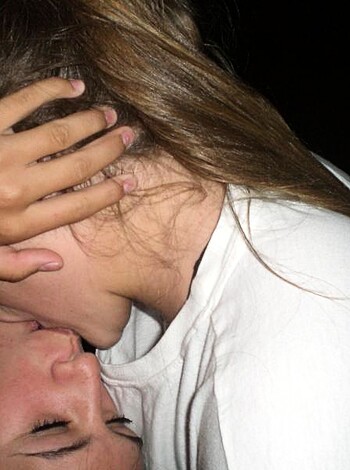 "Blowjob buddies making out while sucking each other's faces."