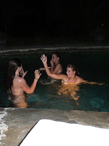 A fucking bunch of dicks jumping off the diving board into the goddamn swimming hole all at once, motherfucker.
