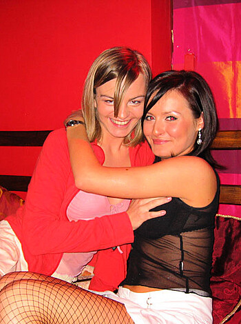 "Look at these two bitches fuckin' and cuddling like friends in some stupid-ass red bedroom while one slut is wearing sexy bra and panties. Get a load of this shit, motherfucker."