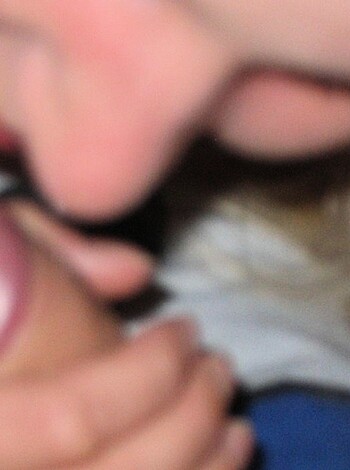 Shaved blonde sucking and masturbating - Photo 3
