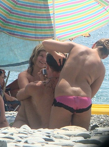 Trio of hot german teens naked on the beach - Photo 31