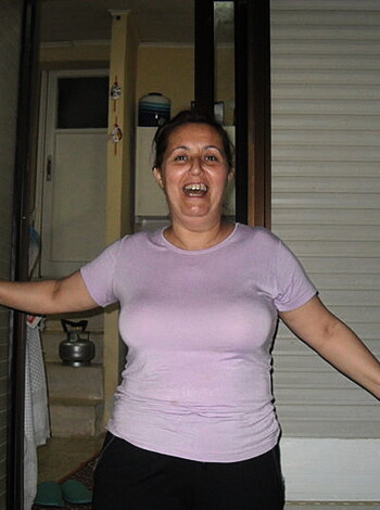"A bitch in a fucking purple t-shirt."