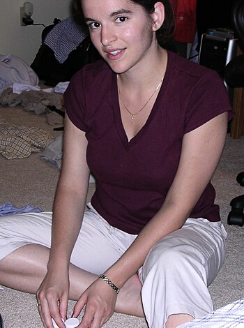Hairy teen poses, then sucks and fucks her bf - Photo 2
