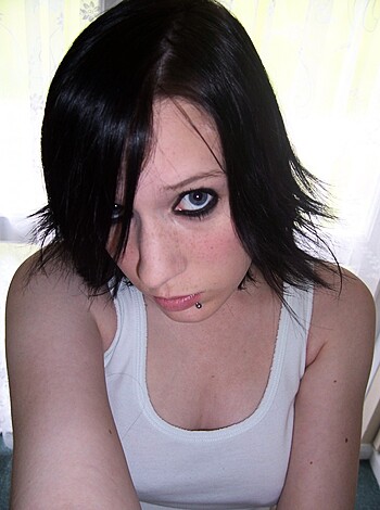 Vulgar Description: "Here's a fuckin' hot babe showin' off her tits in a see-through bra and nipples hard as fuck."