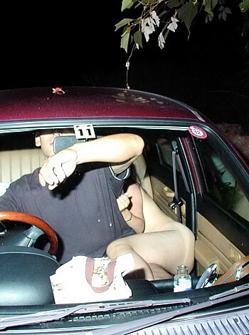 "Check out this car with a couple fuckin' in it and their shit all over the place."