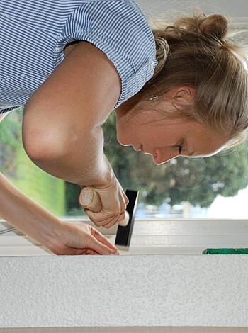"Look at this fucking broad getting all up close and personal with those power tools, like she knows what the hell she's doing or some shit. I mean, look at that bitch, holding onto the windowsill like it's her goddamn man, trying to fix some stupid-ass window."