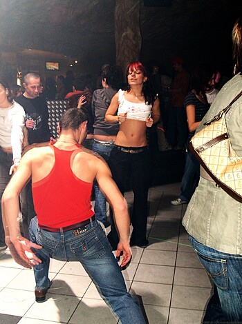 "Dude is getting fucking down on his ass in some goddamn red t-shirt and tight jeans."