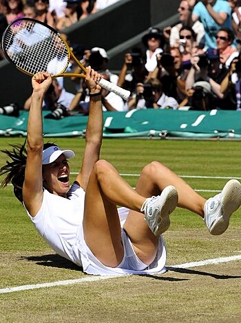 "Bitch is showing off her biceps with her fucking tennis racket after some lame ass game."