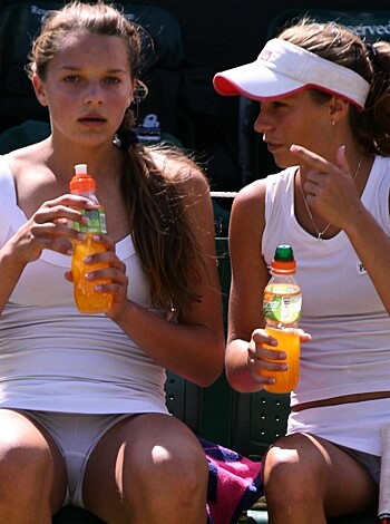 "Here's two naked, sweaty bitches playin' tennis on the court."
