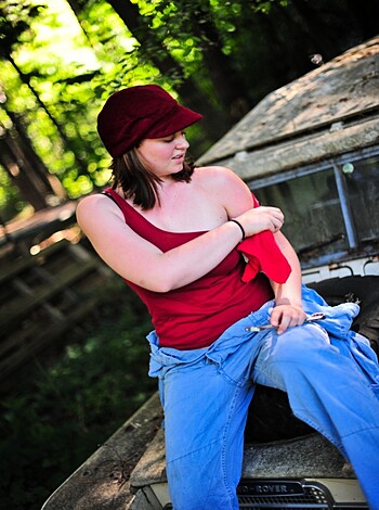 overalls - tits out - Photo 8