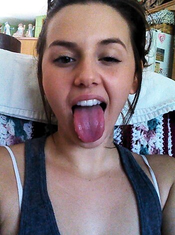 Here's the image of a fucking hot lady with her tongue sticking out for you, bro.