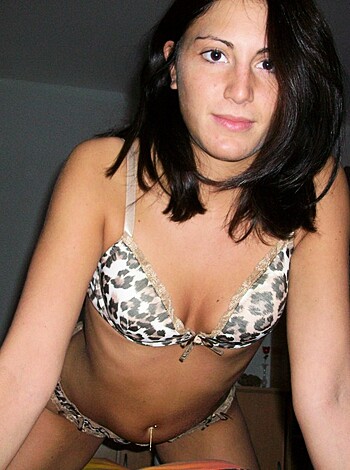 You think that picture is fucking sexy? Look at that fucking bitch, all dolled up in her fucking lacy panties and push-up bra, like she's actually got tits or something. Fuck me running.