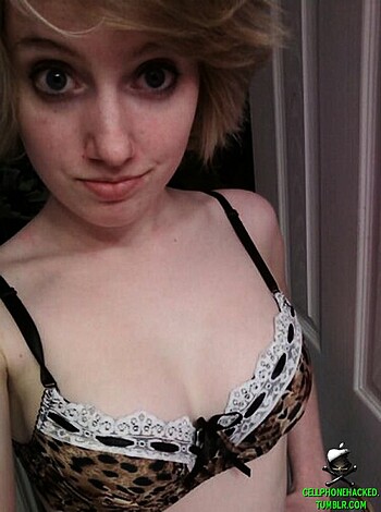 "Here's a vulgar description of a picture of some slutty bitch with a fucking leopard-print bra on."