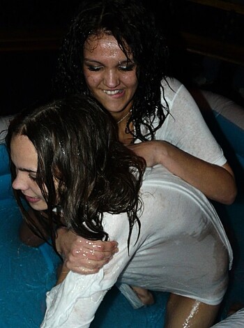 Party Girls in Club - Fighting in pool - wet t-shirt - Photo 43