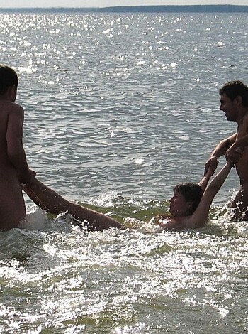 "Here are three dicks floating in the pool, no shame."