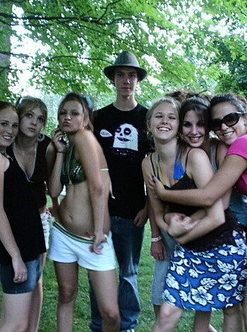 A bunch of pubescent dick-titties in swimwear.