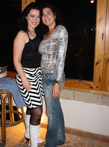 "Here's two chicks grinnin', dressed up in dresses and fuck-me pumps."