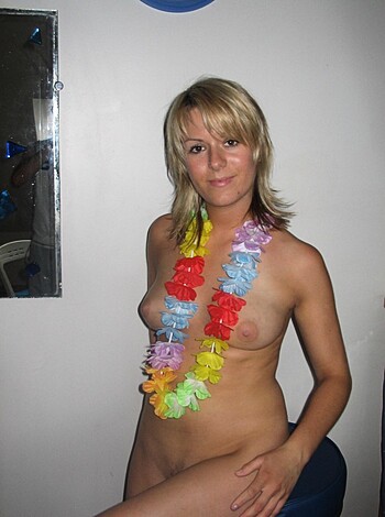 "This dumpy chick is fucking starkers with some floral wreath on her head."