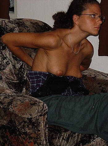 "Look at this f*cking hot chick with her shirt off, wearing glasses like a f*cking genius babe."