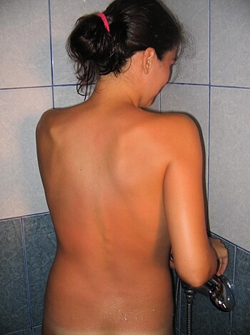 "Look at this fucking hot bitch getting clean in the goddamn shower, damn."