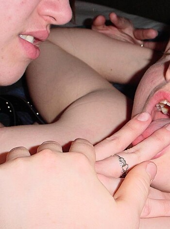 "A fucking hot threesome with two slutty chicks suckin cock like pros while dude gets his dick wet."
