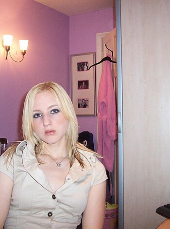 "Look at this bitch with the fuckin' blond hair, slouched in front of some dumbass computer."