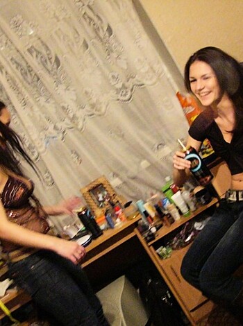 A couple of gals in a room, guzzling down booze and cracking up.